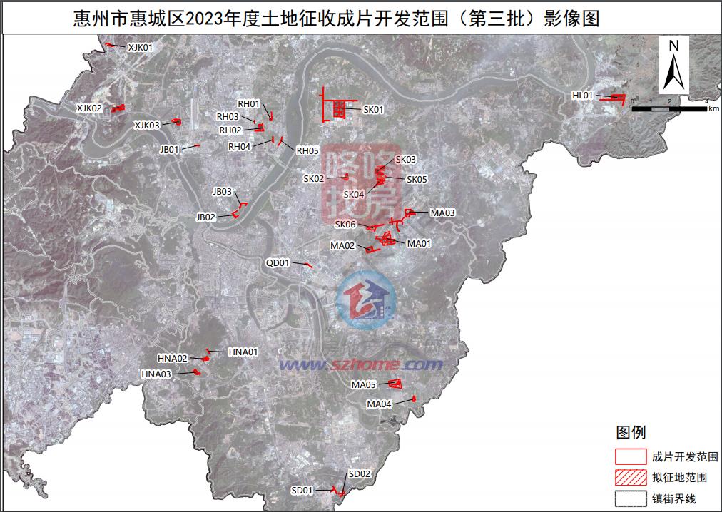 超261公顷惠州9大片区拟征地成片开发！涉及江北、小金口